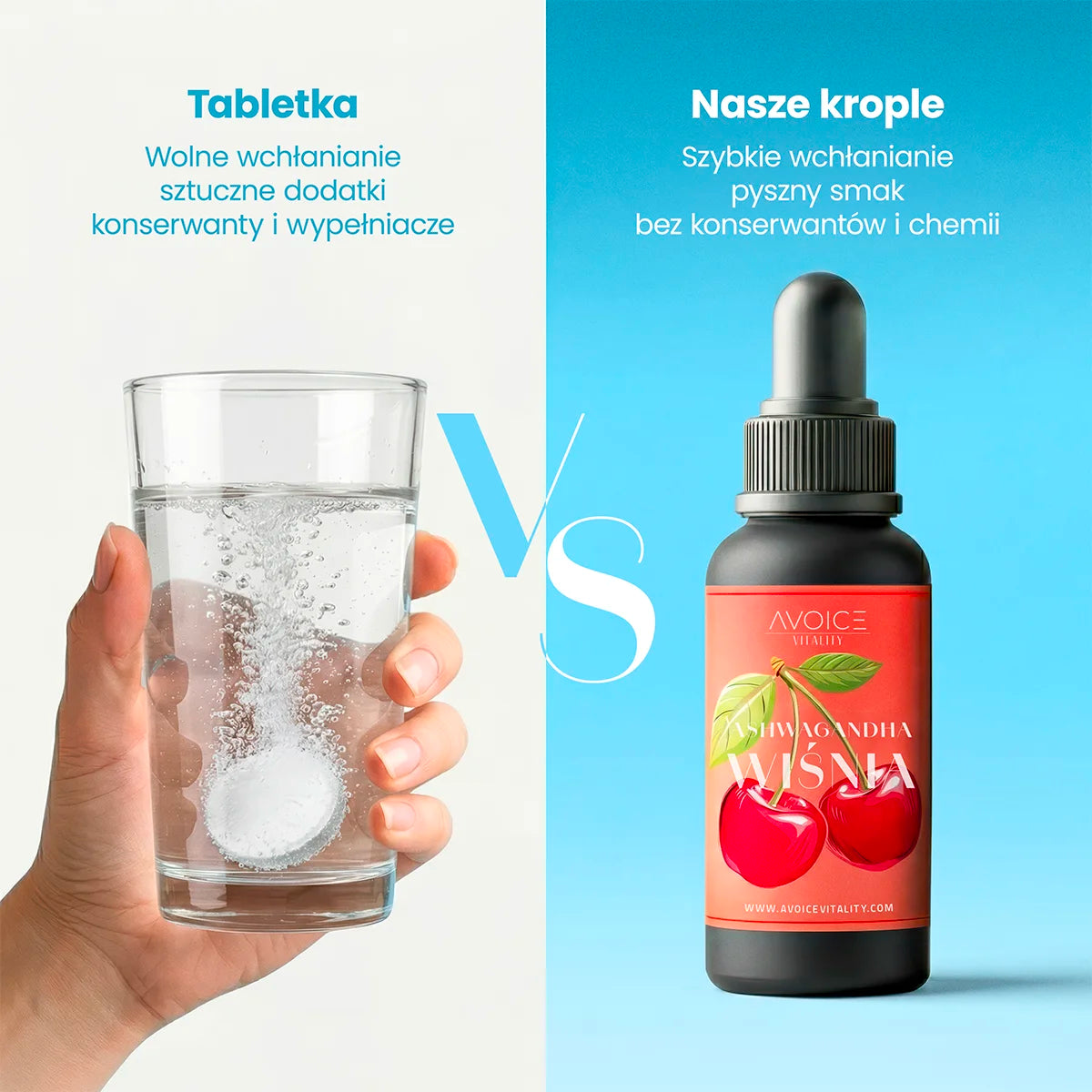 Porównanie Ashwagandha Avoice Vitality vs Tabletki
